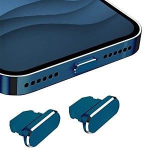 Разноцветные металлические Заглушки для зарядки iPhone 14 13 2шт.комплект